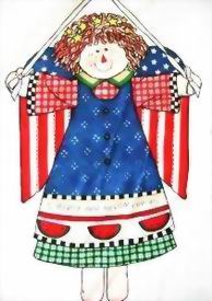 Angel Liberty Doll Fabric Panel